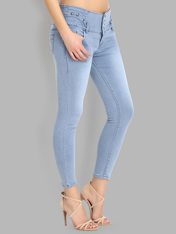 mid rise button detail jeans - 16737067 - Standard Image - 1