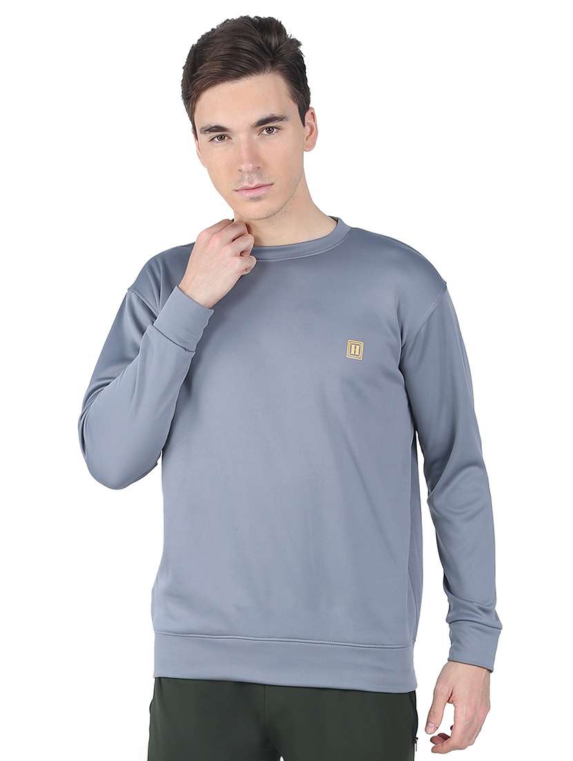 grey solid sweatshirt