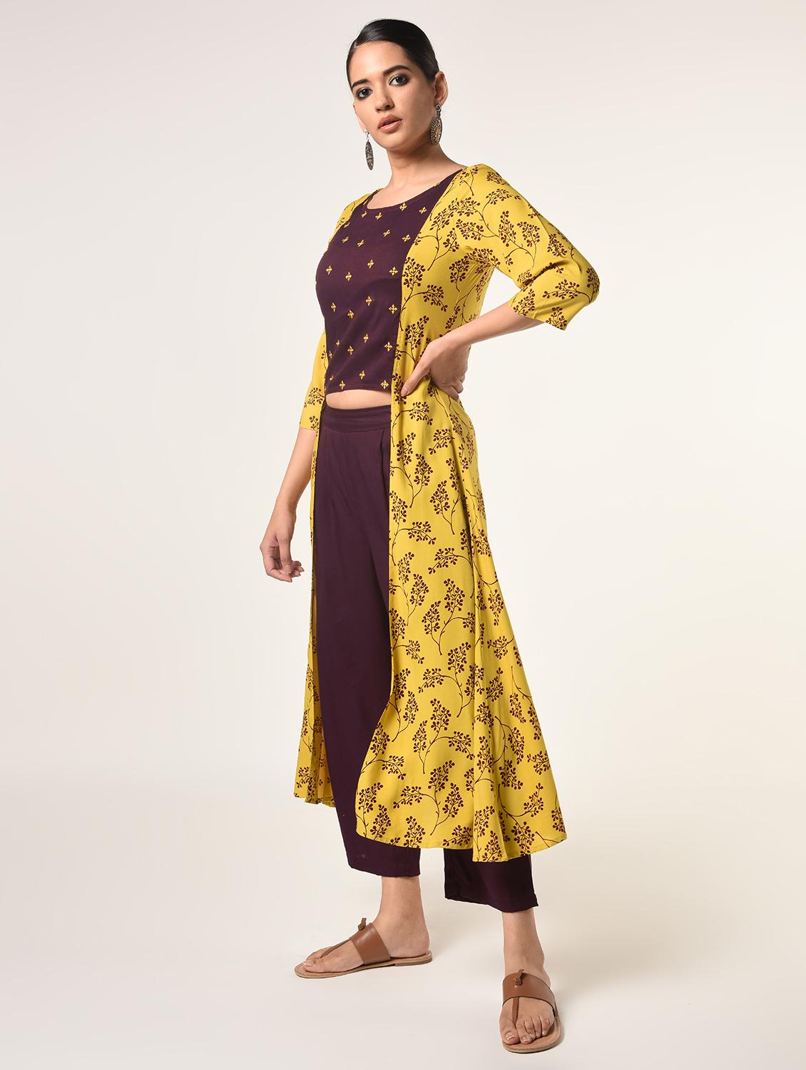 embroidered layered top pants set - 16737557 -  Standard Image - 1
