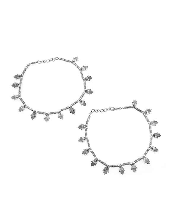 silver metal anklet  and payal