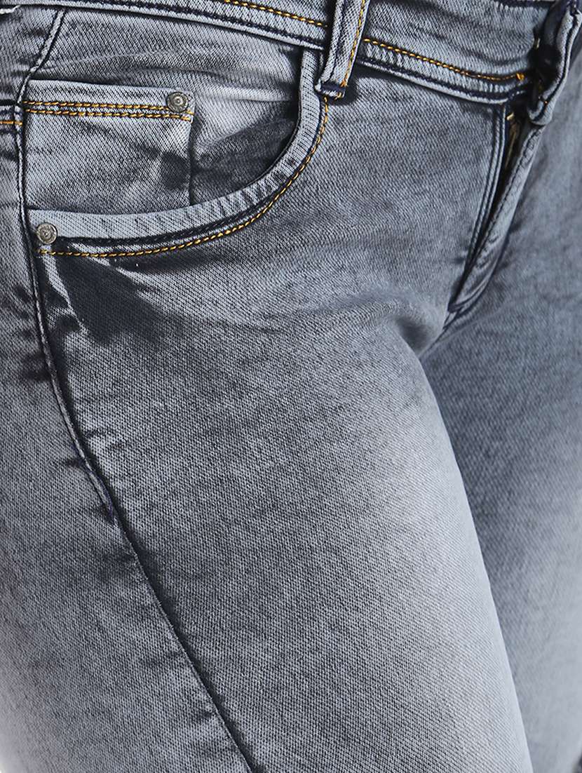 high rise frayed detail jeans  - 16738249 -  Standard Image - 4