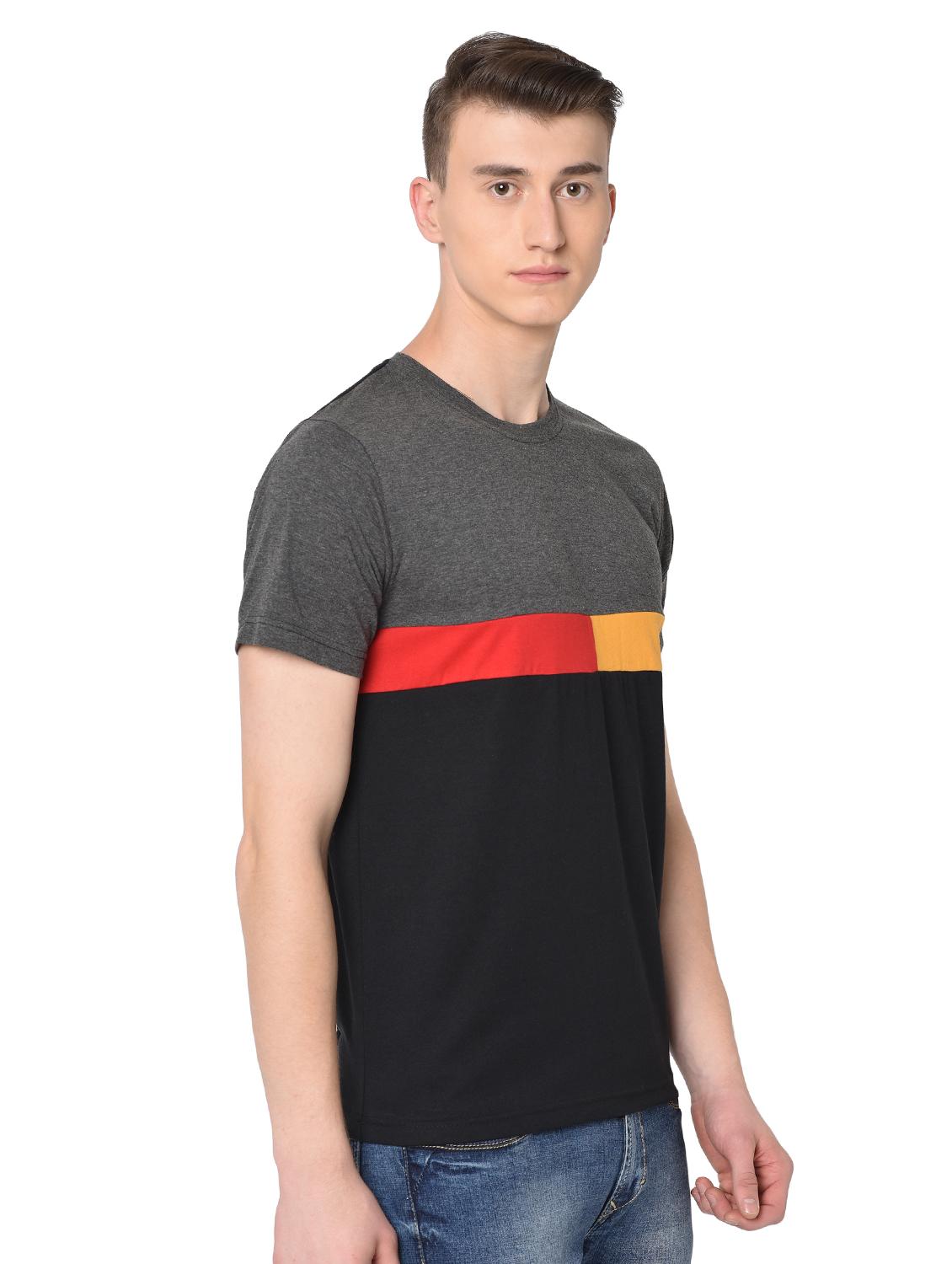 black color block t-shirt - 16738516 -  Standard Image - 1