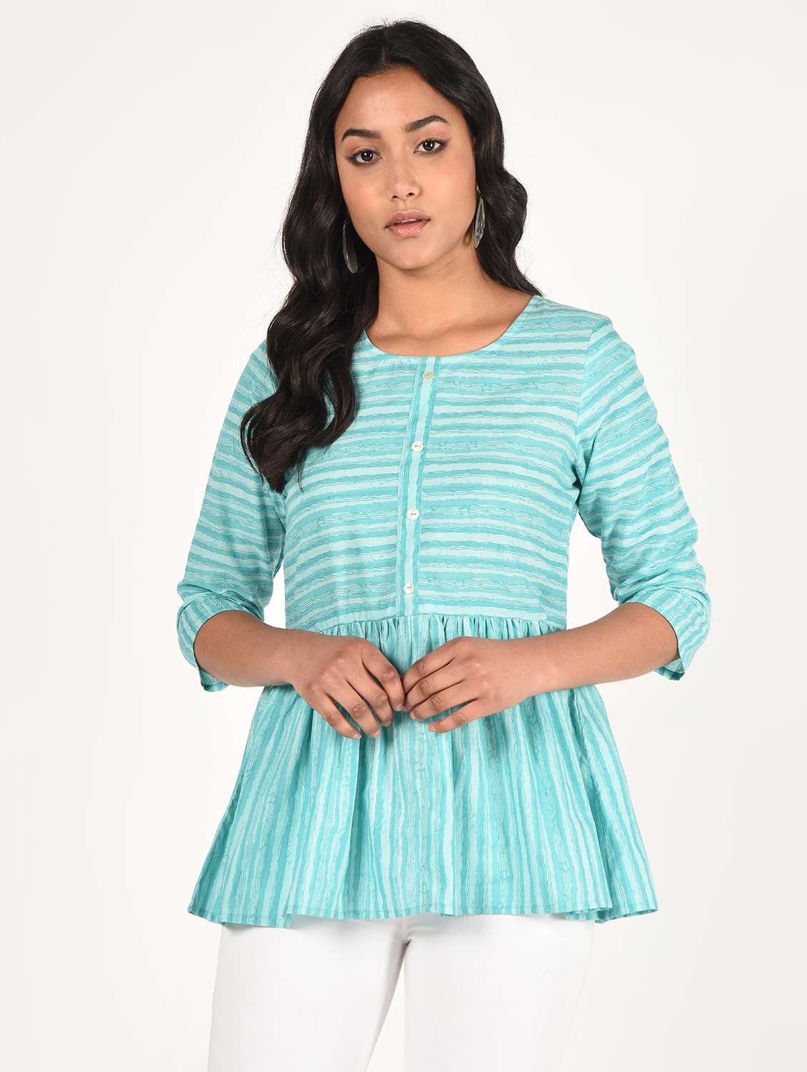 striped a-line kurti 