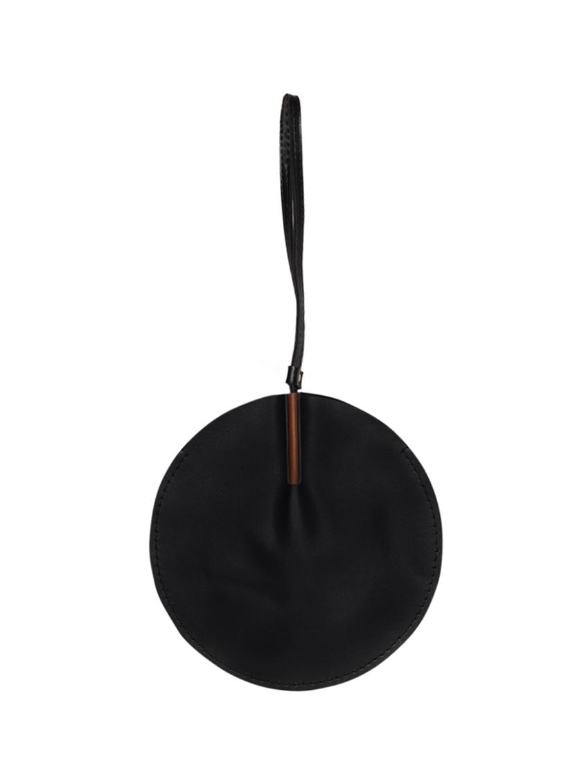 black leatherette potli - 16738879 -  Standard Image - 1