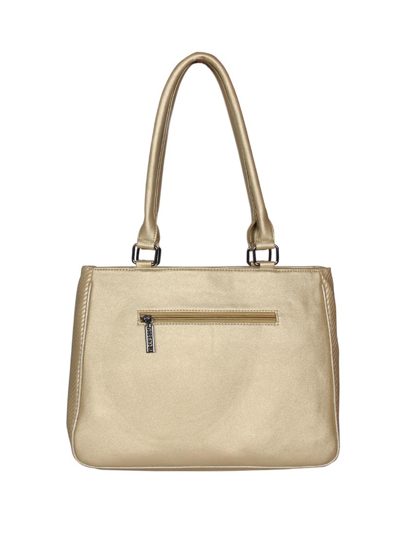 gold leatherette regular handbag - 16738920 - Standard Image - 1