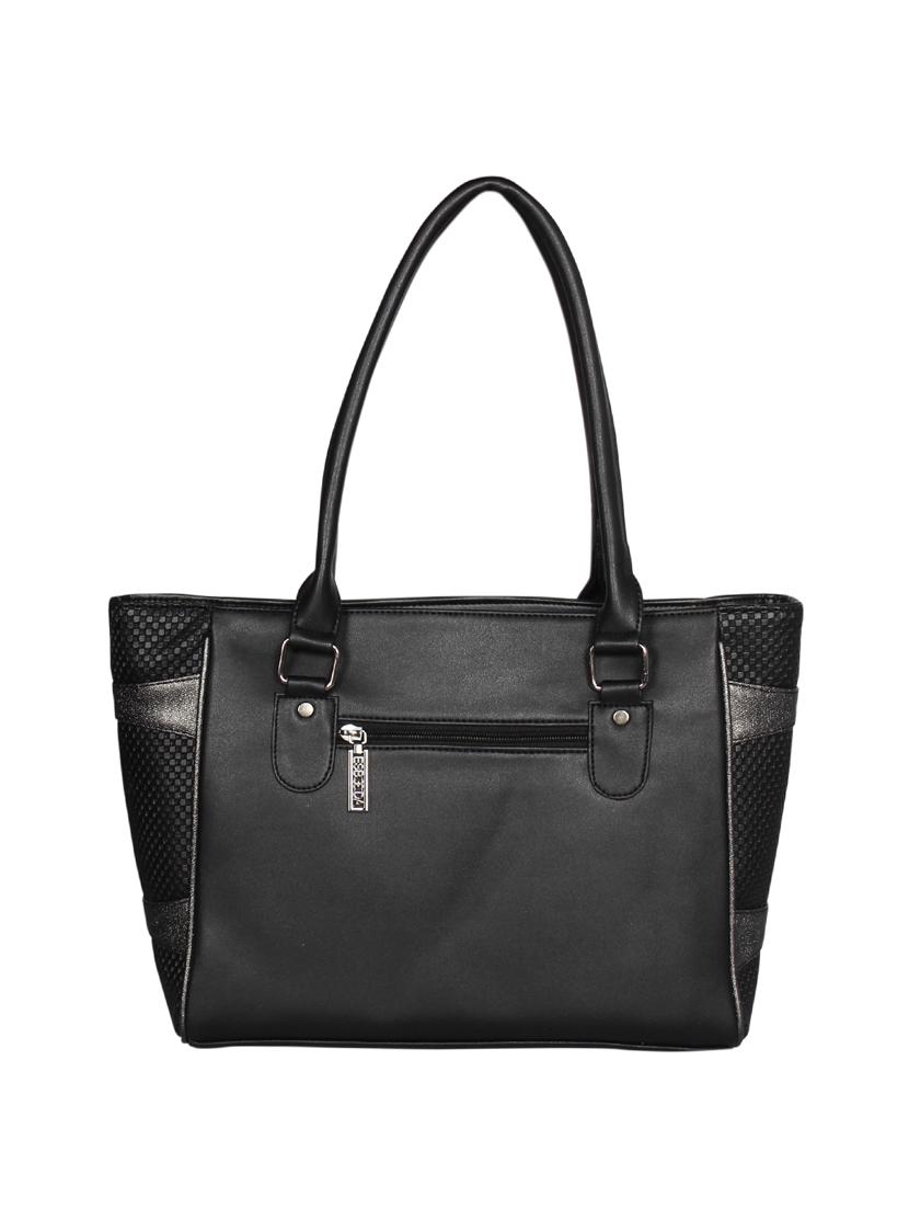 black leatherette regular handbag - 16738926 - Standard Image - 1