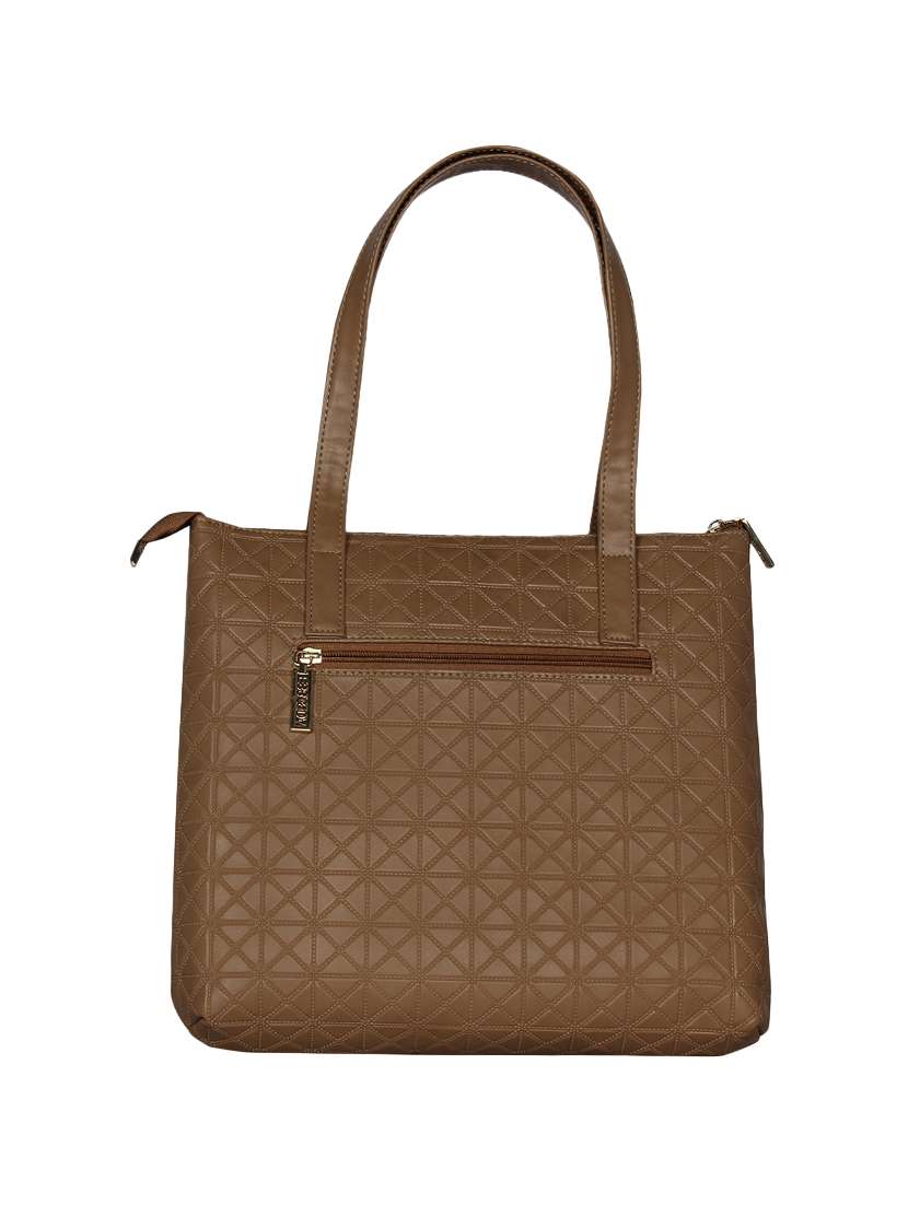 brown leatherette regular handbag - 16738932 - Standard Image - 1
