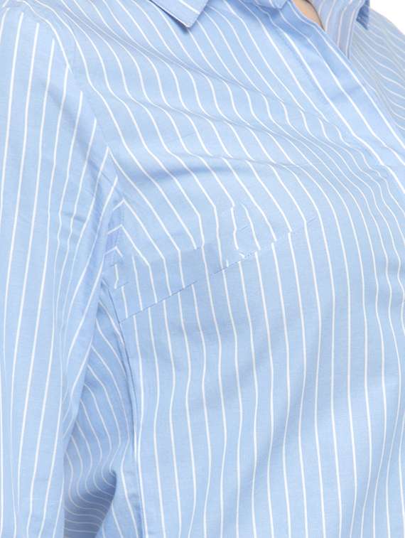 curved hem striped shirt - 16739113 - Standard Image - 4
