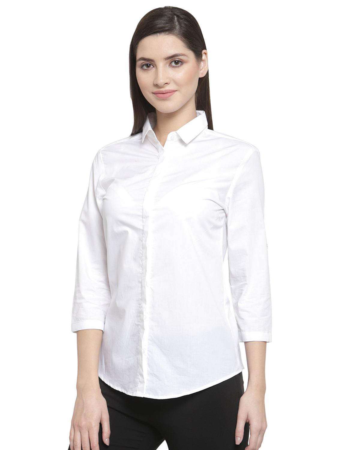 curved hem solid shirt  - 16739114 -  Standard Image - 1