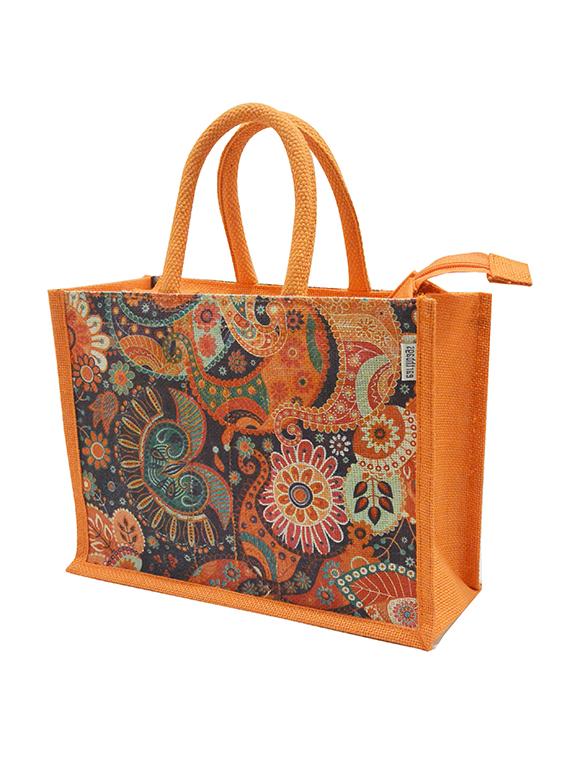 orange jute regular tote - 16740126 - Standard Image - 1