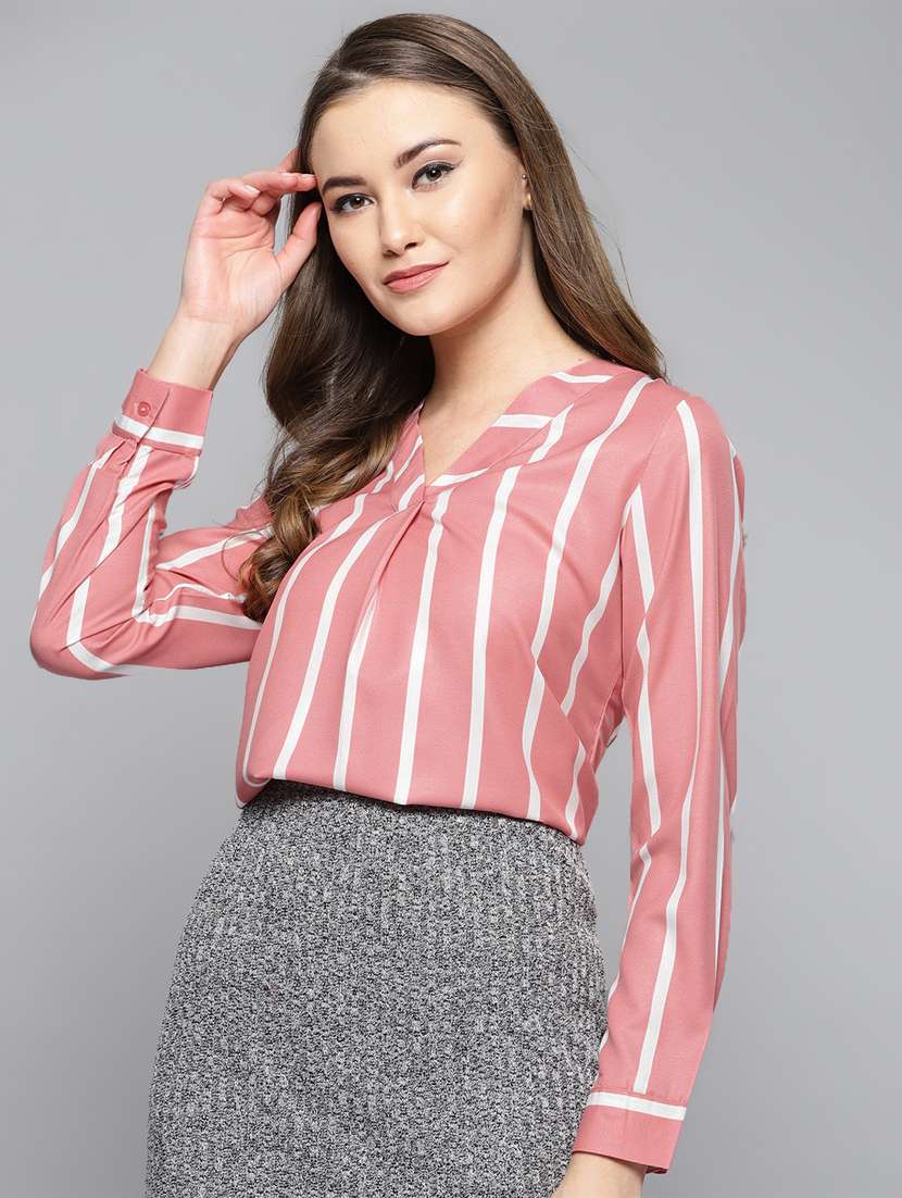 v neck striped shirt