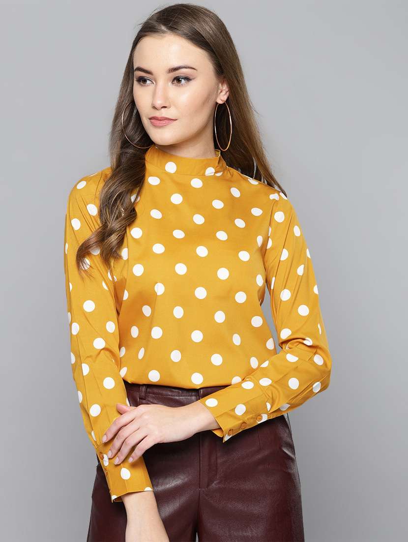 women's blouson mock neck top