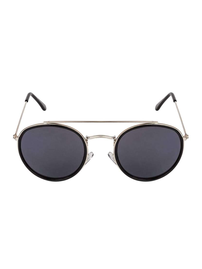 lof silver round full rim uv protected sunglasses for unisex ls-4104