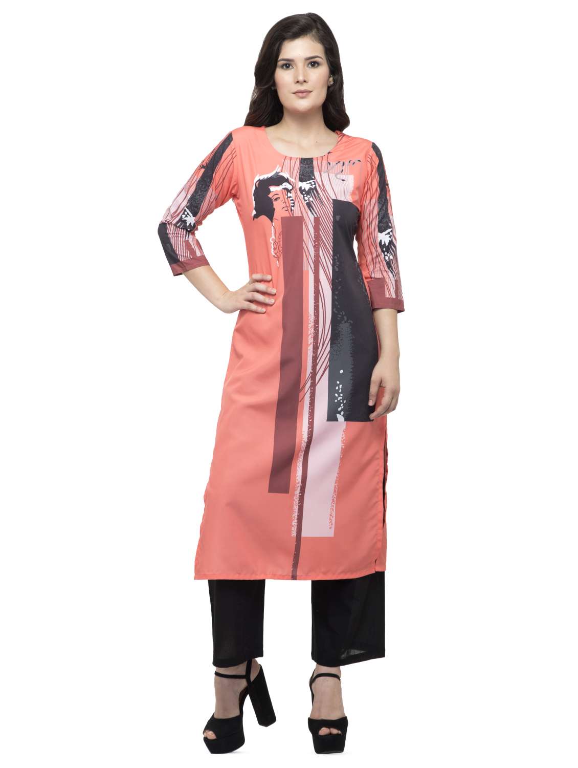 printed straight kurta