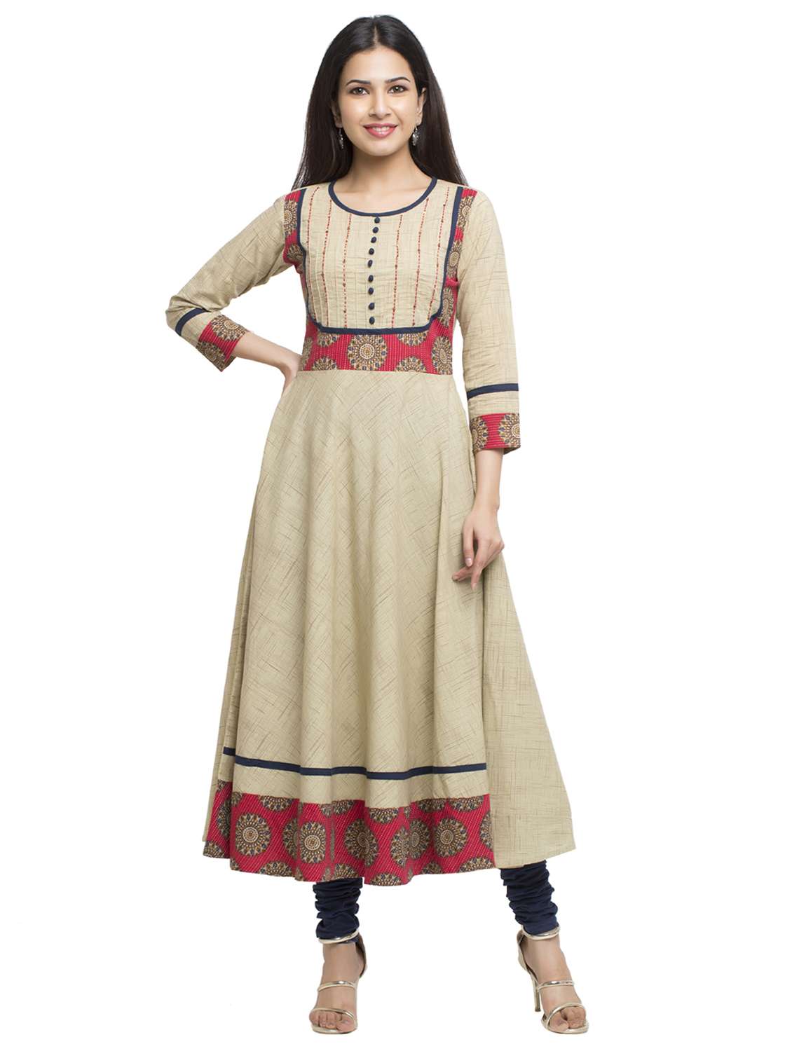 solid flared kurta 