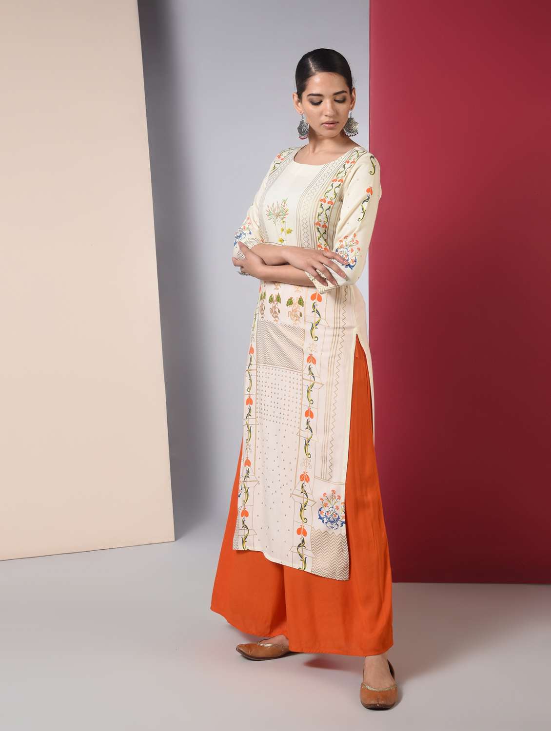 block print straight kurta