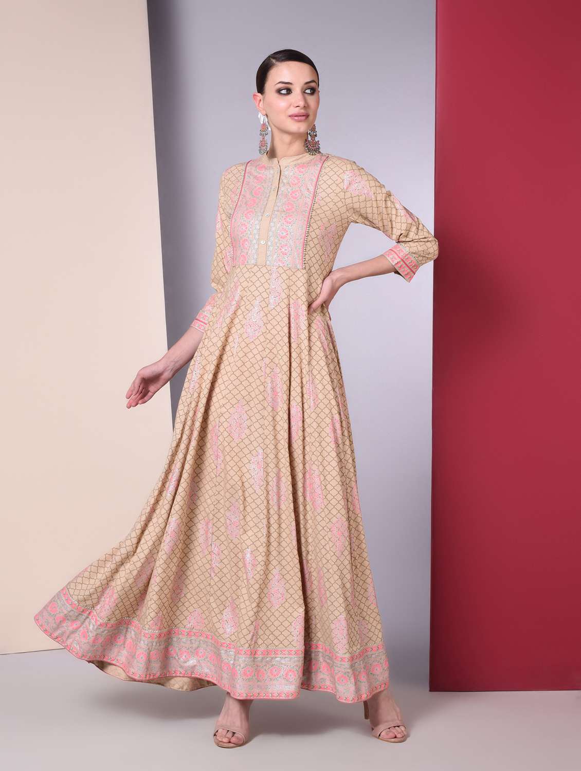 floral anarkali kurta