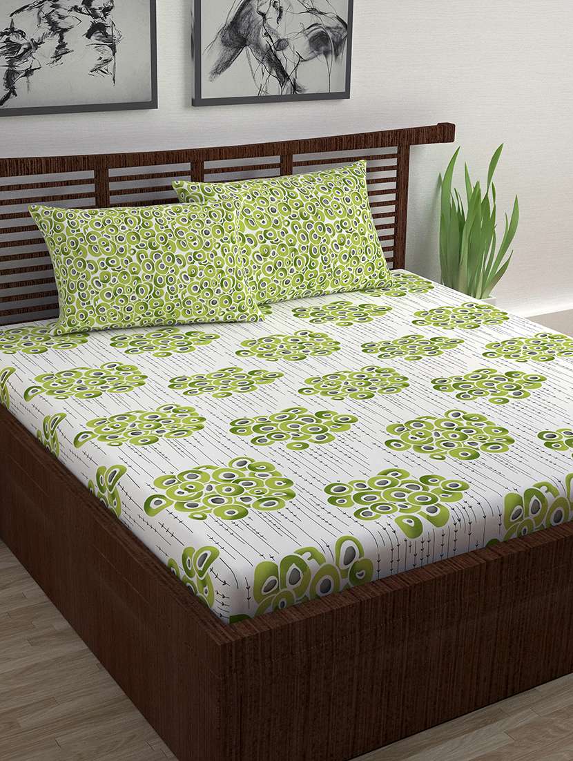 cotton double bedsheet with 2 pillow cover 