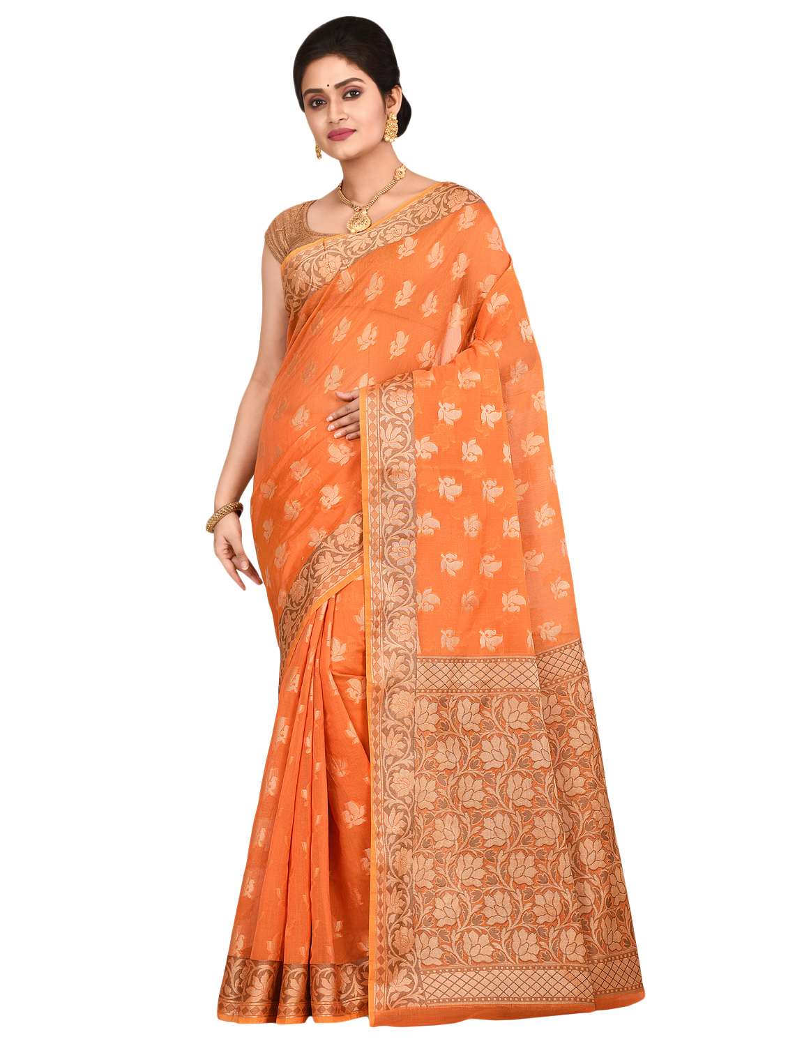 self-design woven saree with blouse