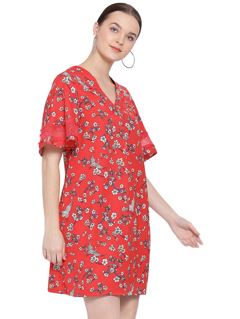 v-neck floral a-line dress - 16750848 -  Standard Image - 1
