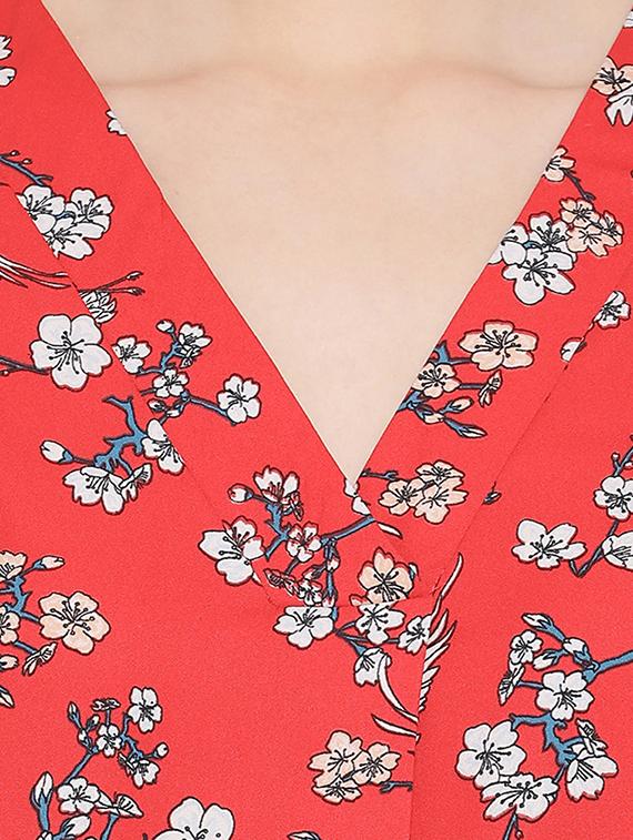 v-neck floral a-line dress - 16750848 - Standard Image - 4