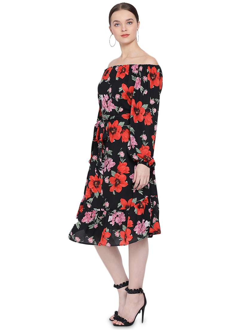 off shoulder floral a-line dress - 16750850 -  Standard Image - 1