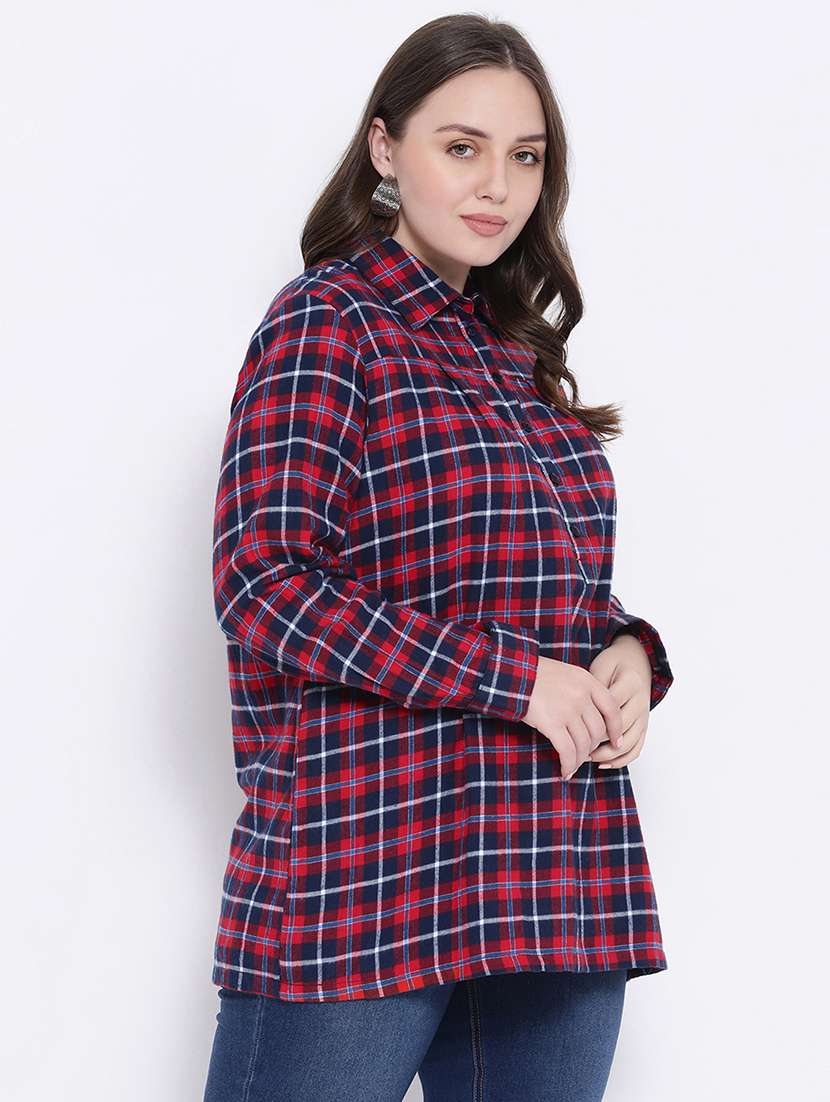 long sleeved checkered top  - 16750866 -  Standard Image - 1