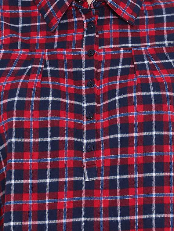 long sleeved checkered top  - 16750866 -  Standard Image - 4