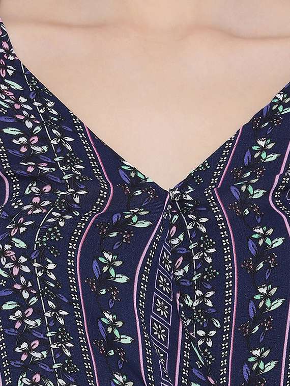 tie front floral top - 16750914 - Standard Image - 4