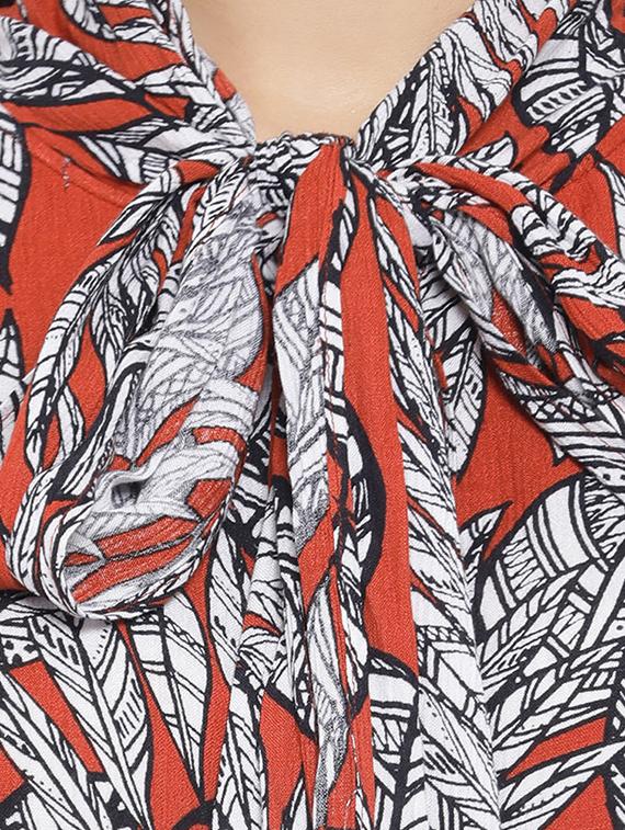 tie up neck tropical top - 16750930 - Standard Image - 4