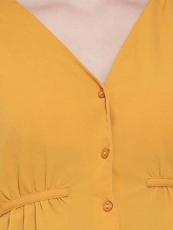 tie front bell sleeved top  - 16750953 -  Standard Image - 4