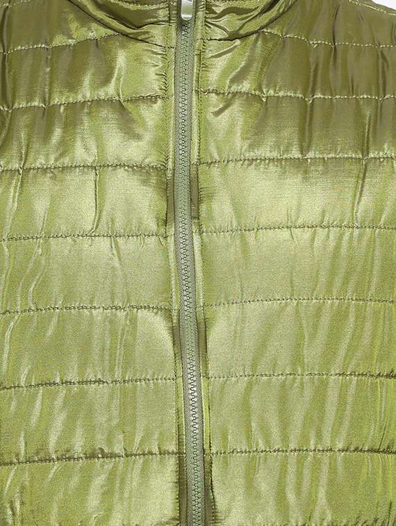 green solid quilted jacket - 16751044 -  Standard Image - 4