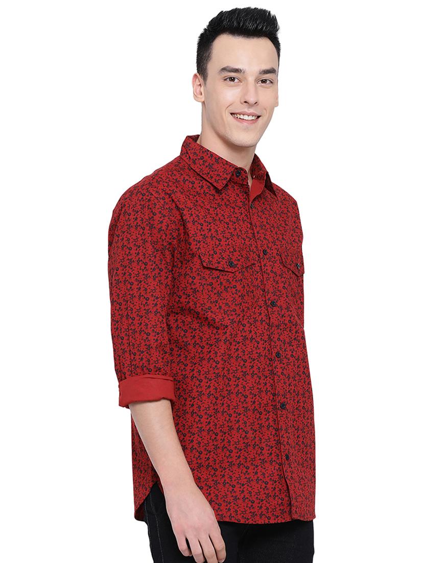red printed casual shirt - 16751102 - Standard Image - 1