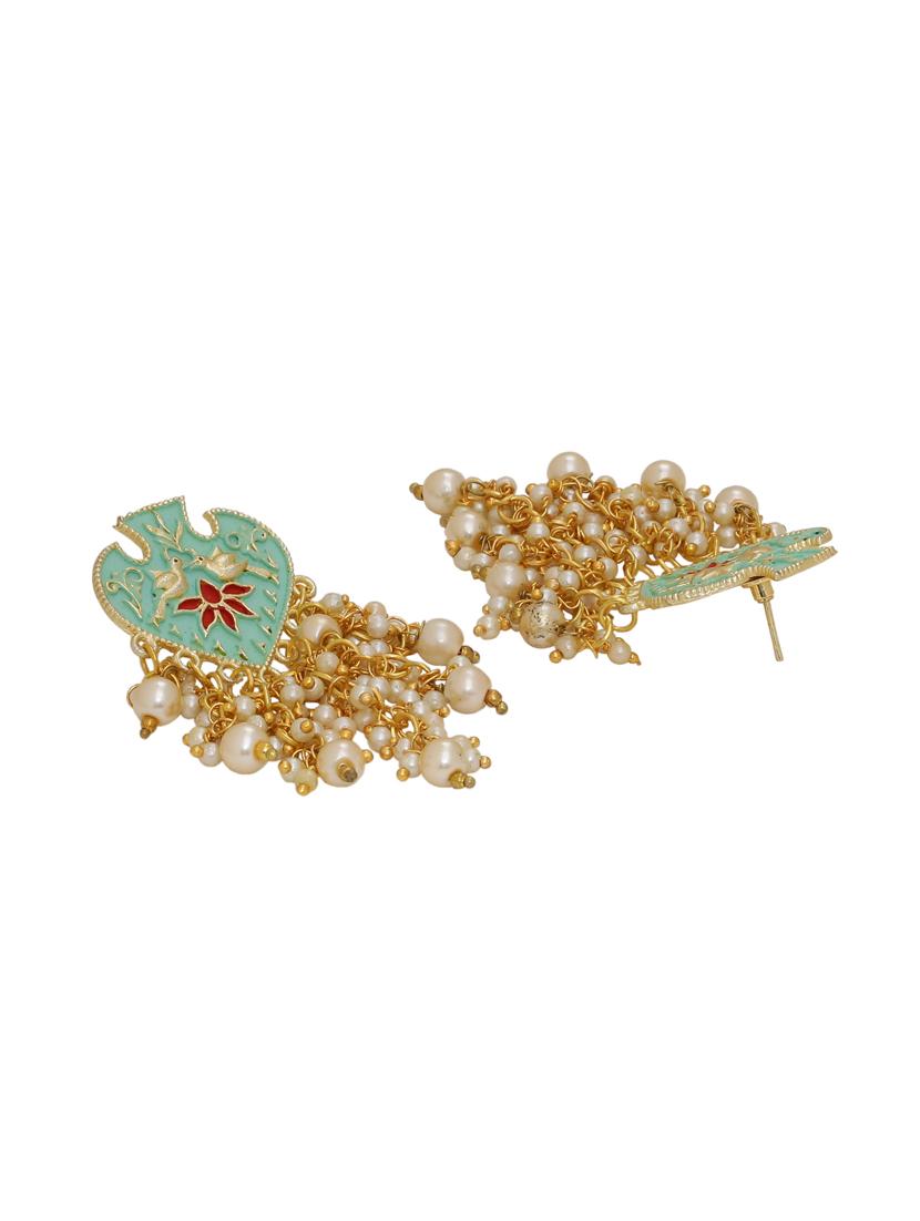 gold brass drop earring - 16751299 - Standard Image - 1