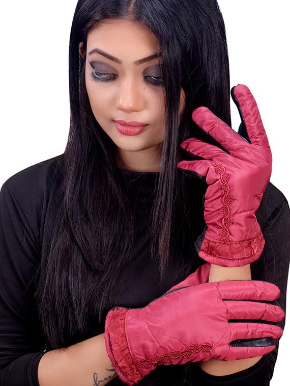 red leatherette gloves - 16751418 - Standard Image - 1