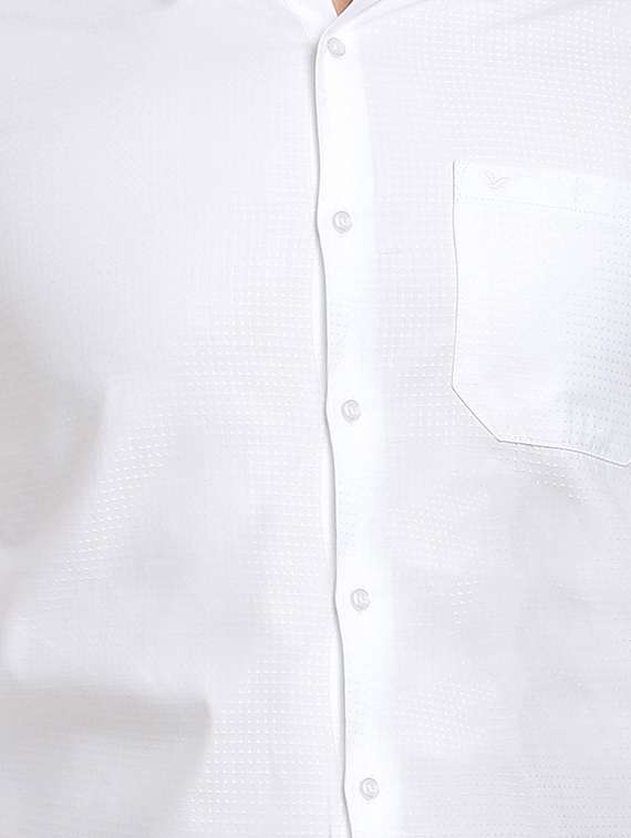 mens self design formal shirt - 16753456 - Standard Image - 4