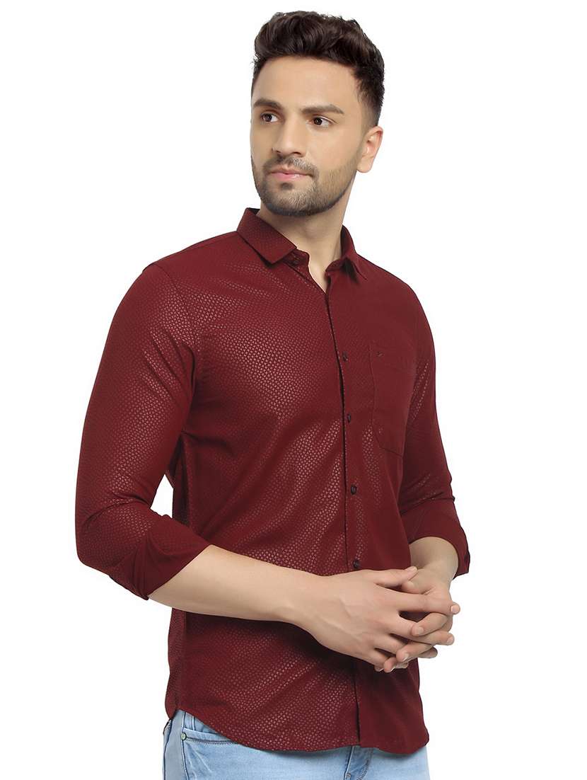 mens micro print casual shirt - 16753482 - Standard Image - 1