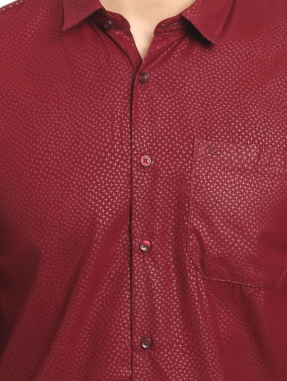 mens micro print casual shirt - 16753482 - Standard Image - 4