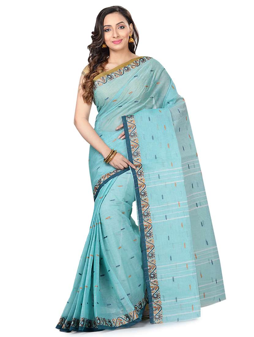 self design tant saree
