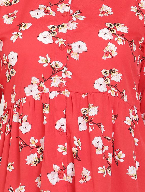 mandarin neck floral tunic - 16754524 - Standard Image - 4