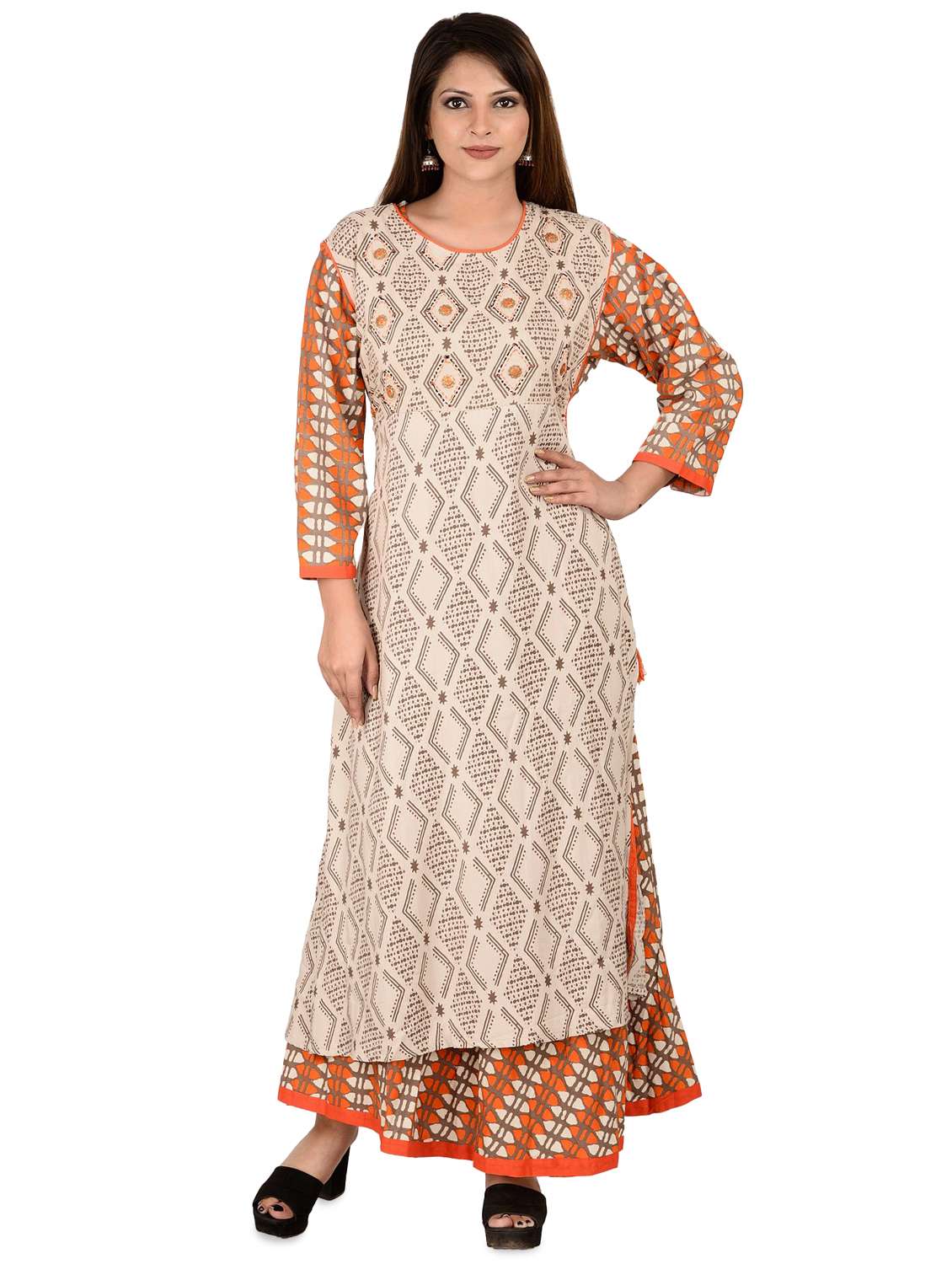 printed layered kurta 