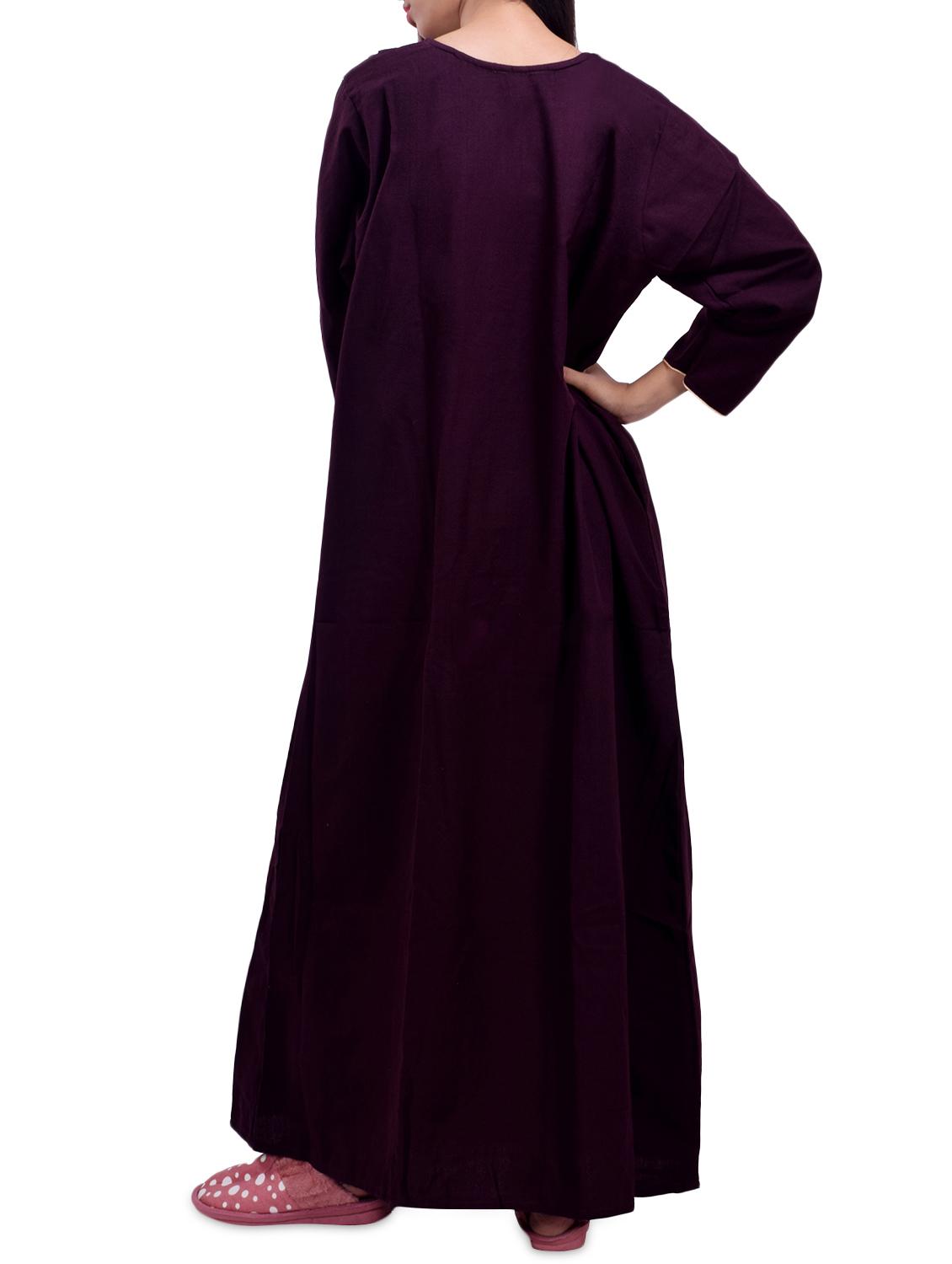embroidered woolen nighty - 16754616 - Standard Image - 1