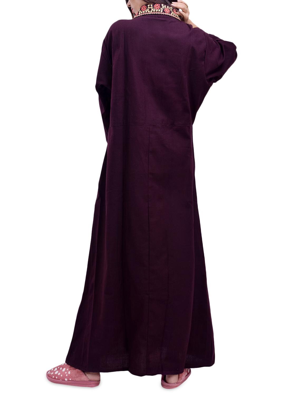 overlap neck solid night gown - 16754656 - Standard Image - 1