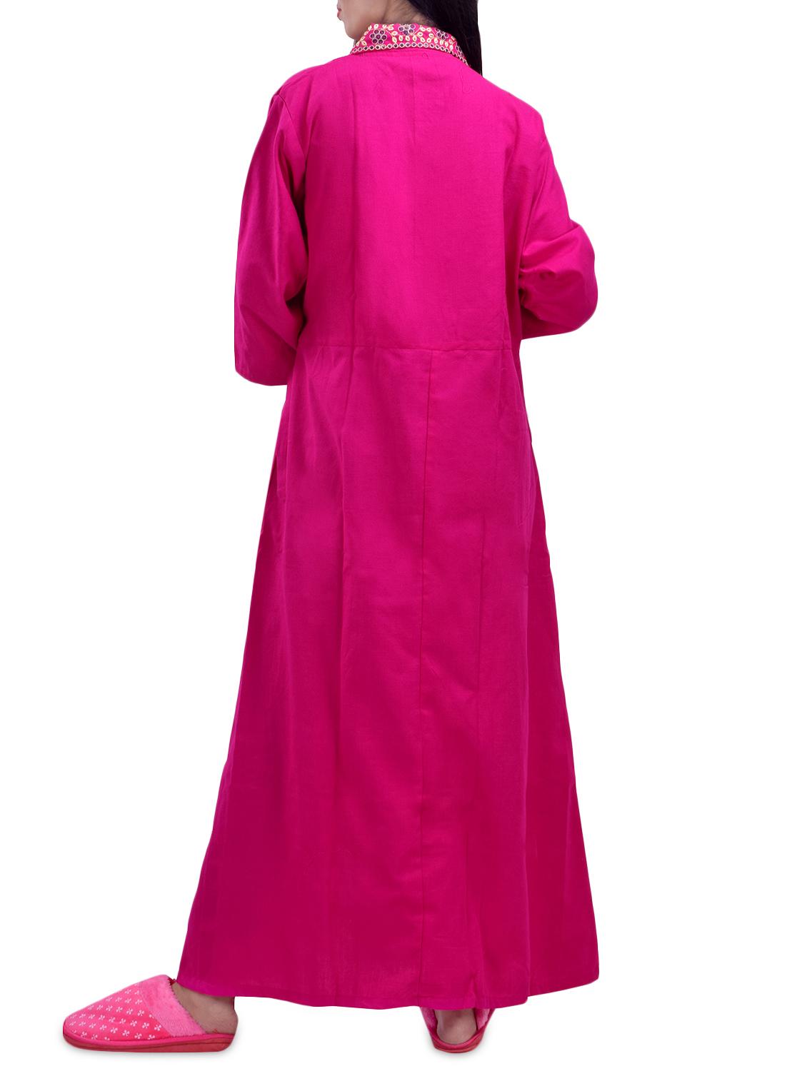 overlap neck solid night gown - 16754657 - Standard Image - 1
