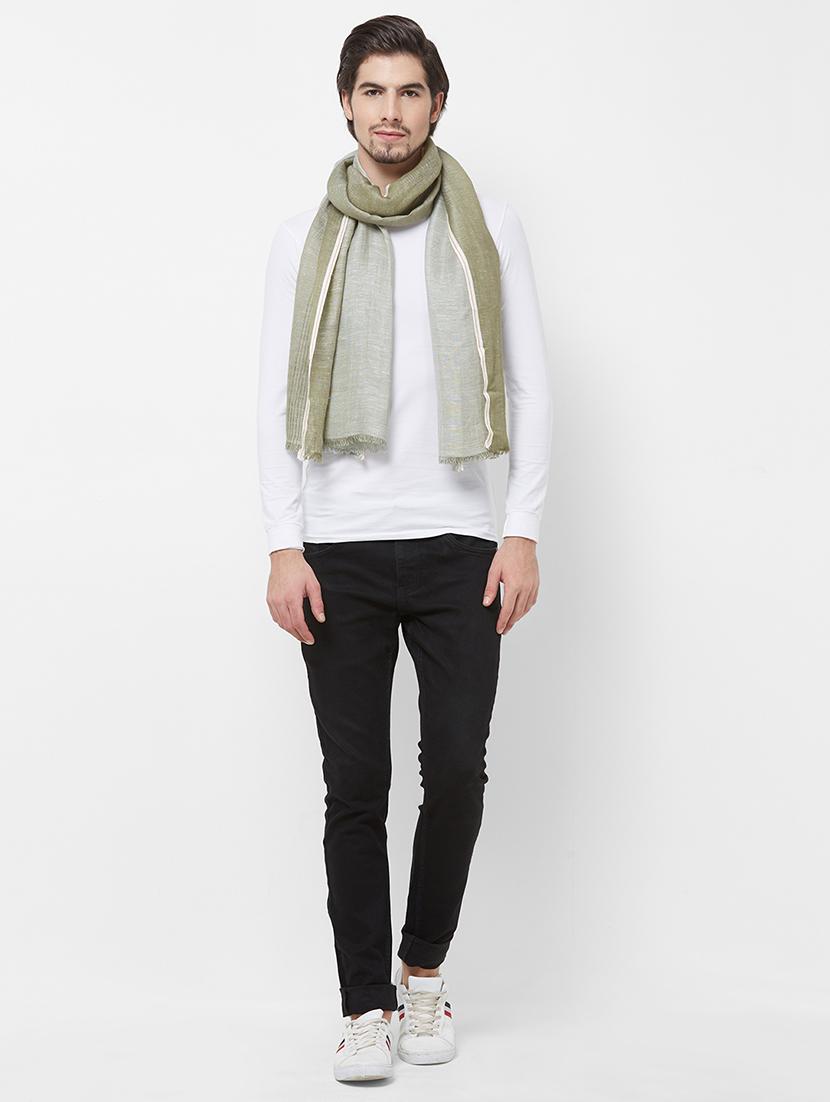 green ombre linen muffler - 16756591 - Standard Image - 1
