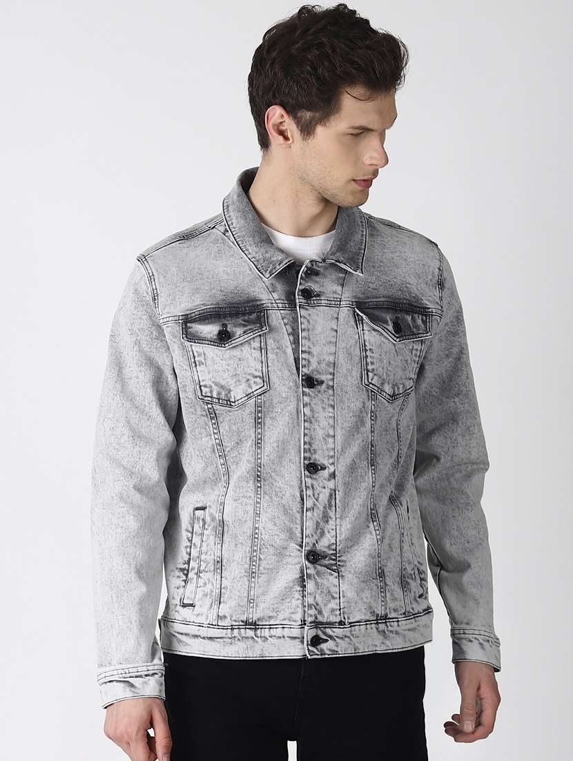 grey washed denim jacket