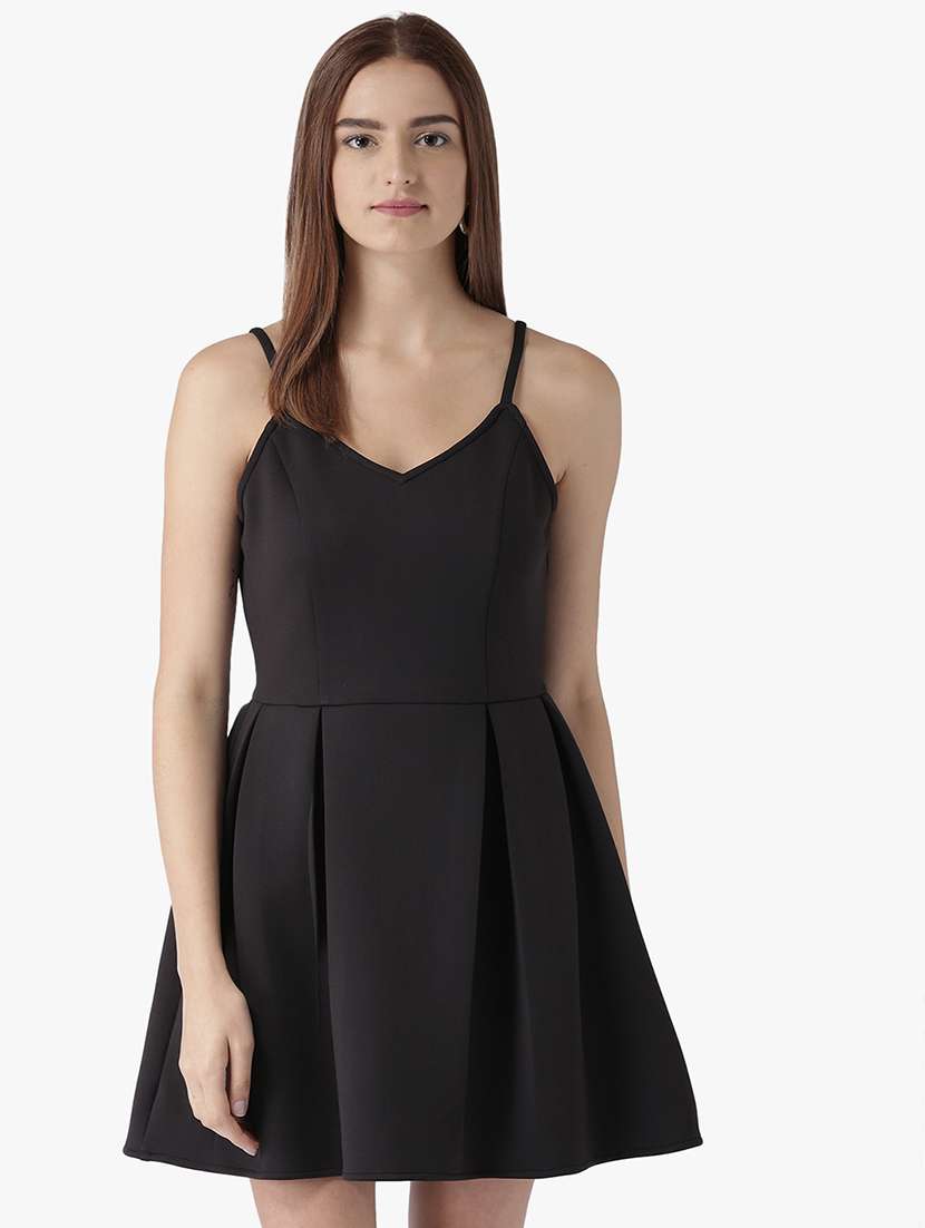 women's fit & flare solid dress