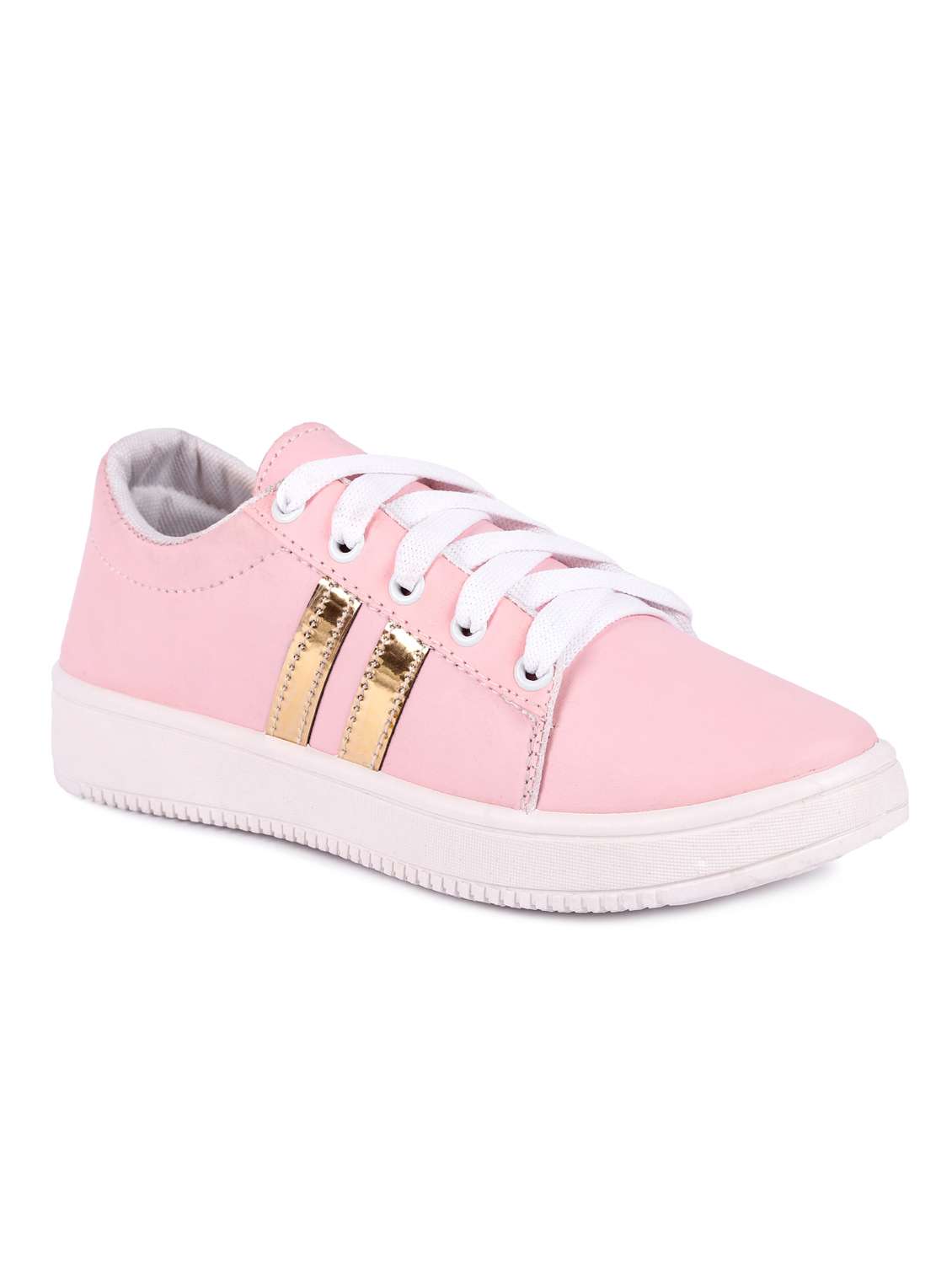 pink lace-up sneakers