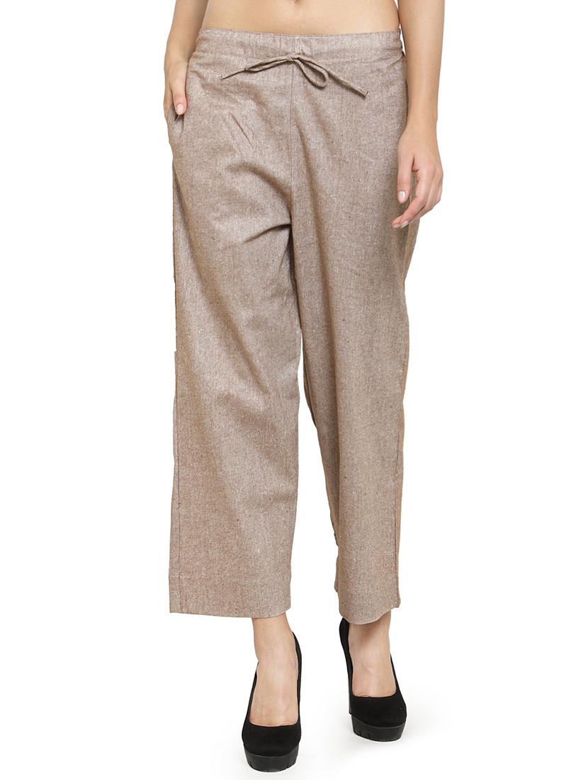 drawstring waist solid trouser - 16757189 -  Zoom Image - 0