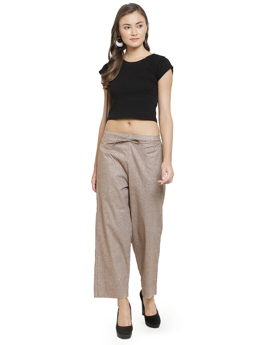drawstring waist solid trouser - 16757189 - Standard Image - 4